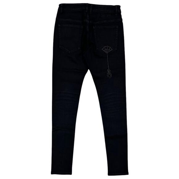 En Noir Men's Cash Black Skinny Fit Stretch Denim Jeans - Picture 3 of 4
